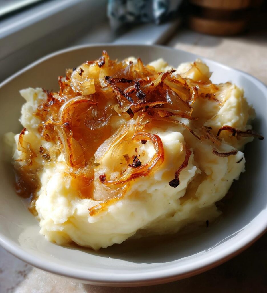 Vegan Caramelized Onion Mashed Potatoes