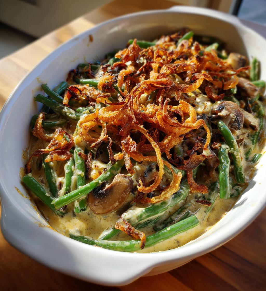 Vegan Green Bean Casserole - detail 1