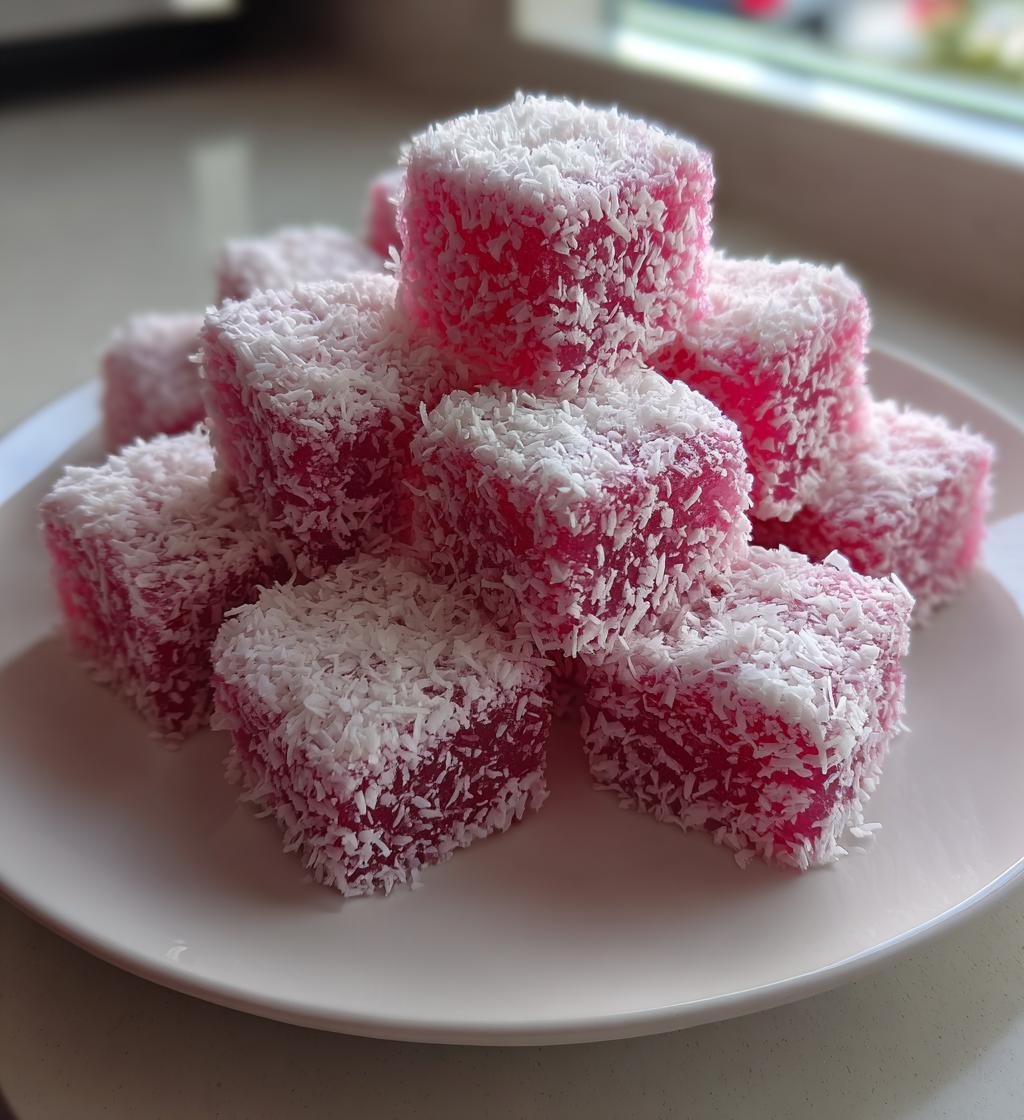 Vintage Australian Pink Jelly Coconut Cakes - detail 1