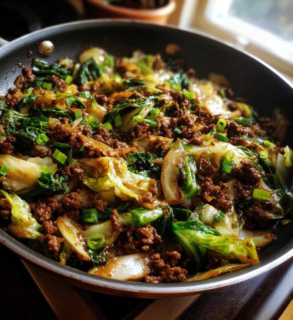 Asian Beef Cabbage Skillet