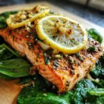 Baked Salmon Spinach