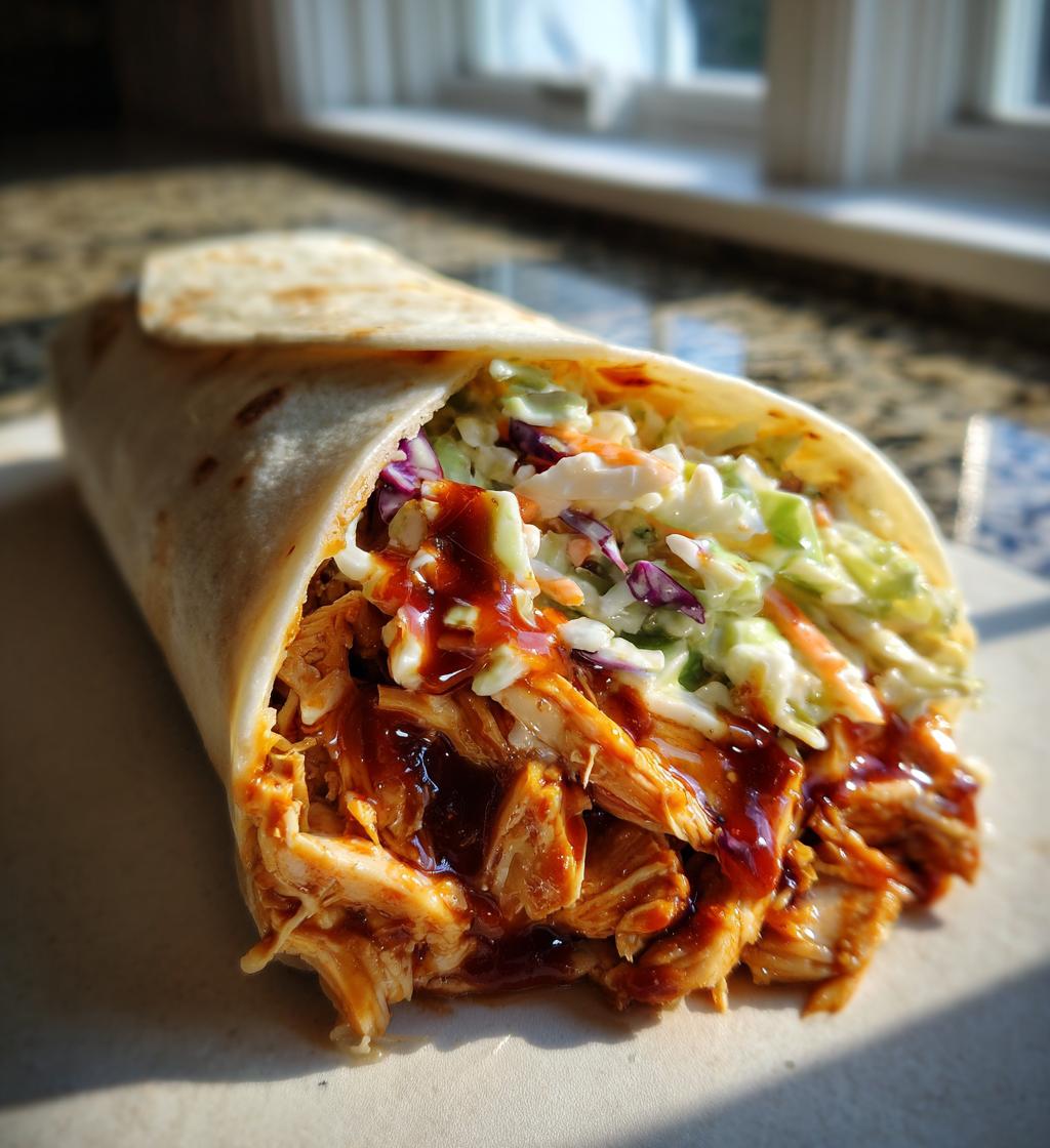 BBQ Chicken Coleslaw Wraps