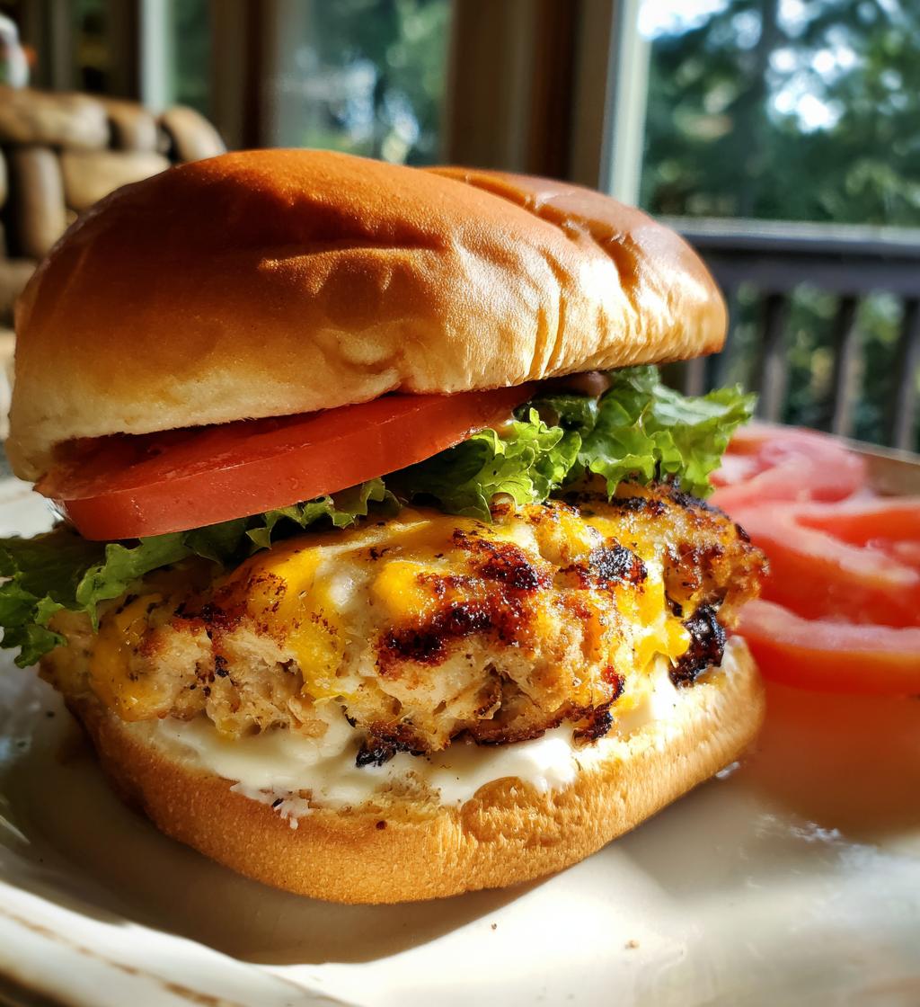 Cheddar Ranch Chicken Burgers