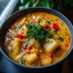 Cheese Stuffed Banana Pepper Soup