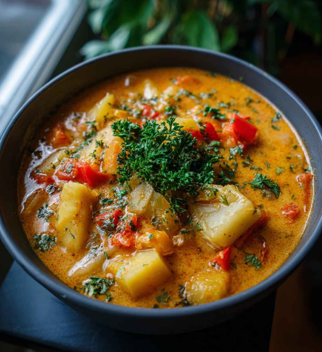 Cheese Stuffed Banana Pepper Soup