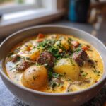 Cheesy Beef Potato Soup