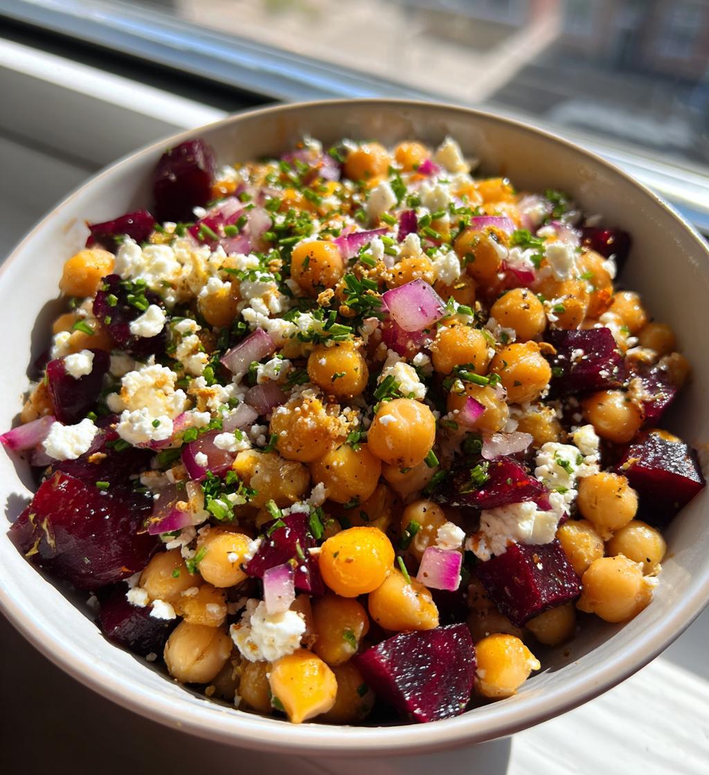 Chickpea Beet Feta Salad