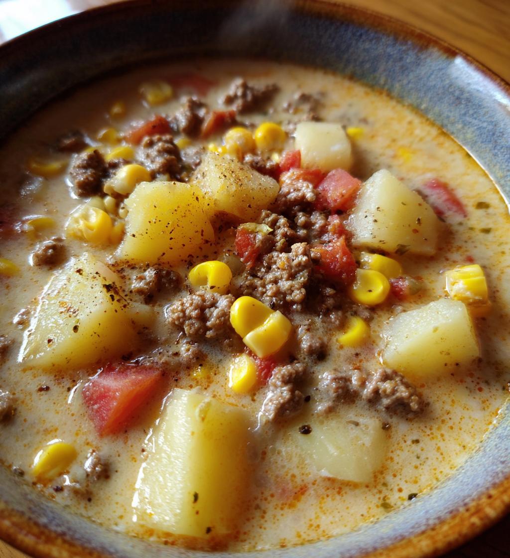 Creamy Potato Hamburger Soup - detail 1