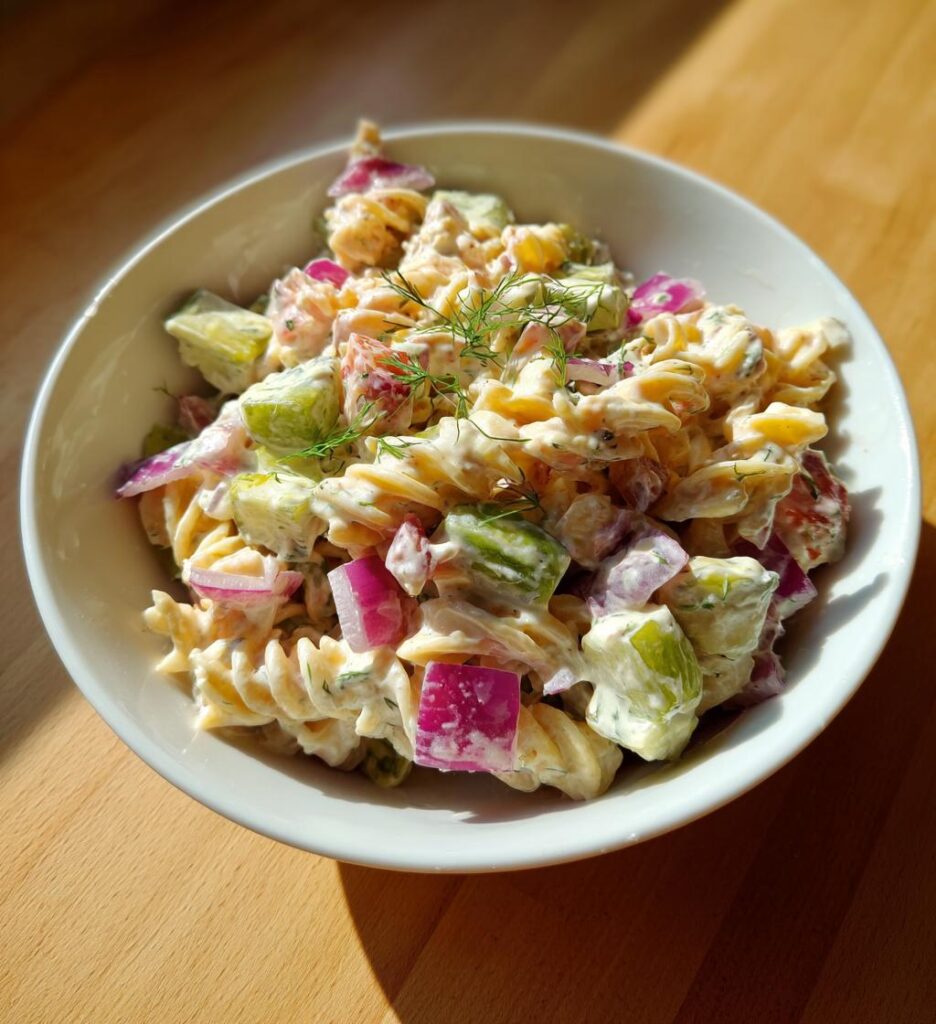 Dill Pickle Pasta Salad