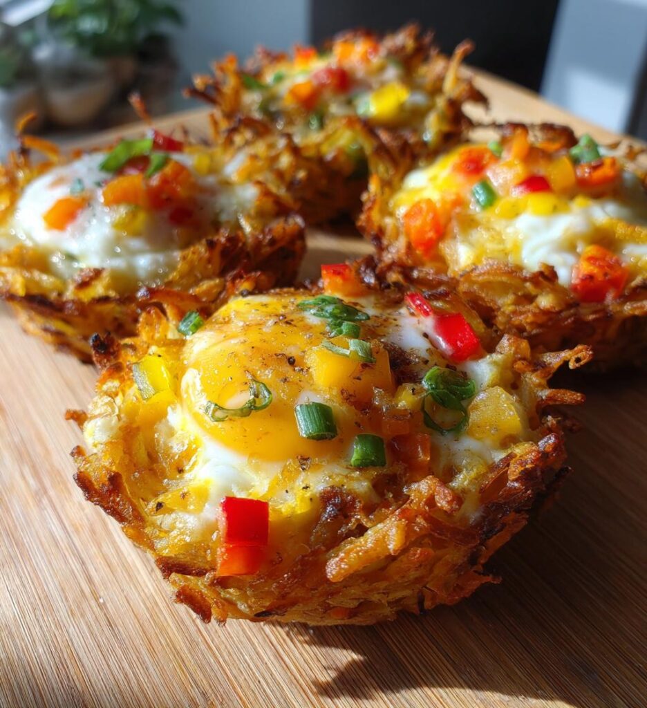 Eggs in Hash Brown Baskets