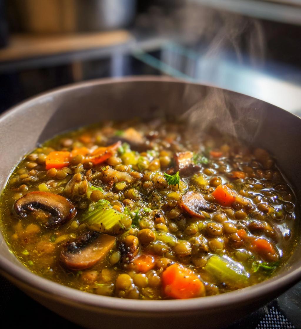 French Lentil Mushroom Soup