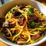 Garlic Butter Steak Pasta