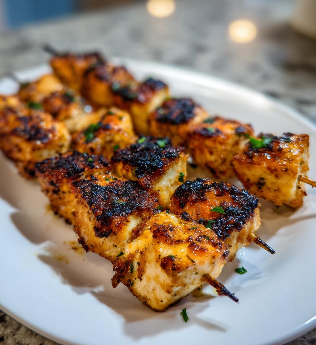 Garlic Parmesan Chicken Skewers