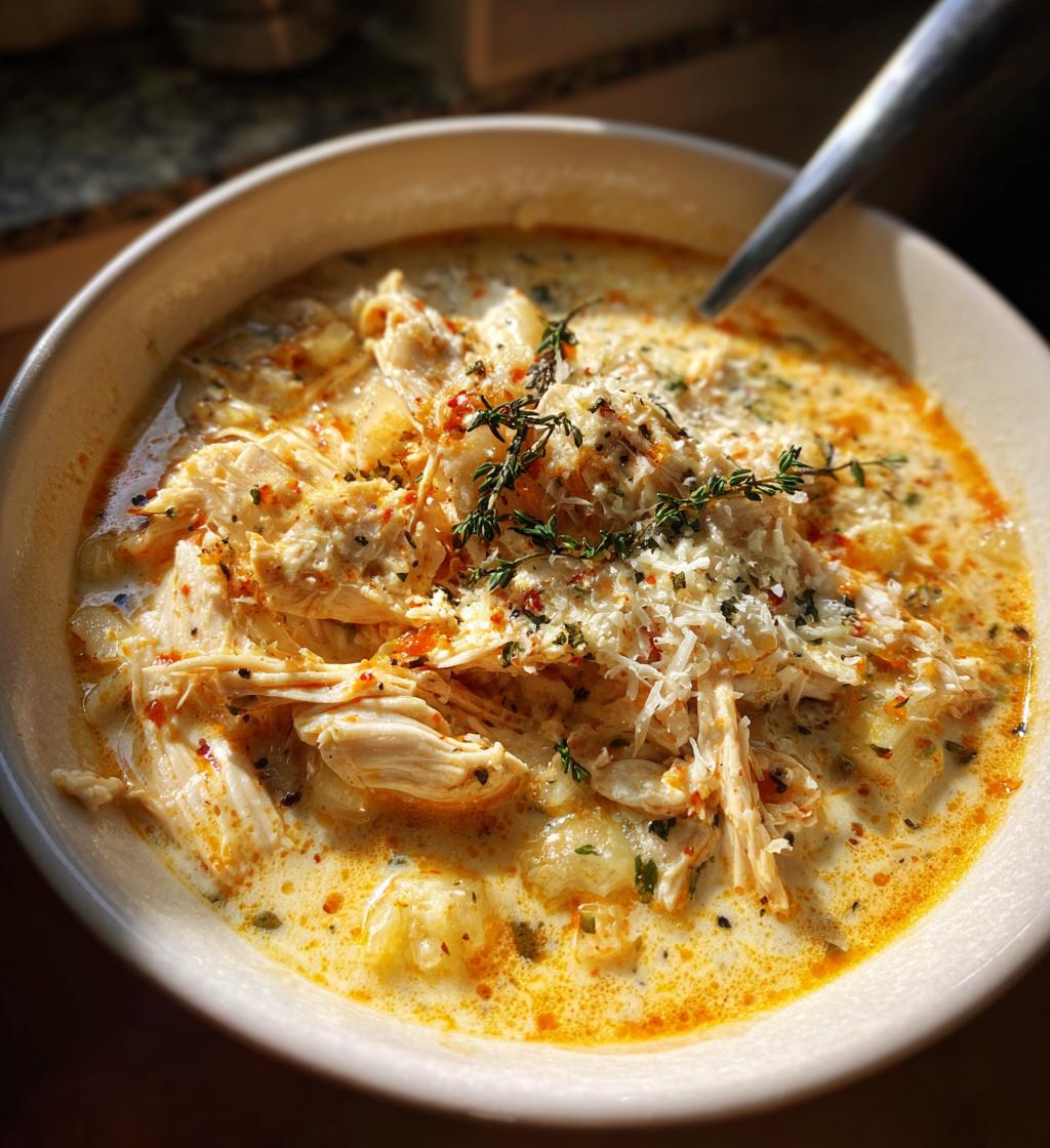 Garlic Parmesan Chicken Soup