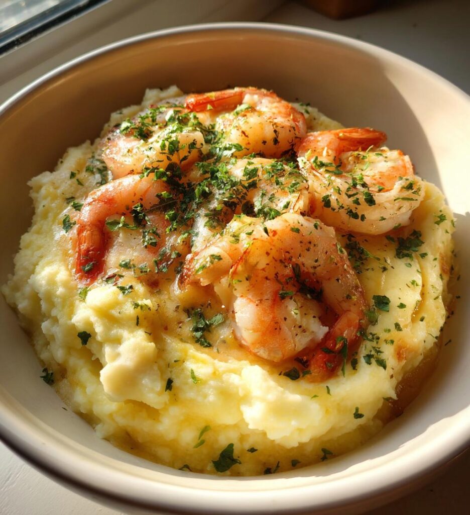 Garlic Shrimp Mashed Potatoes