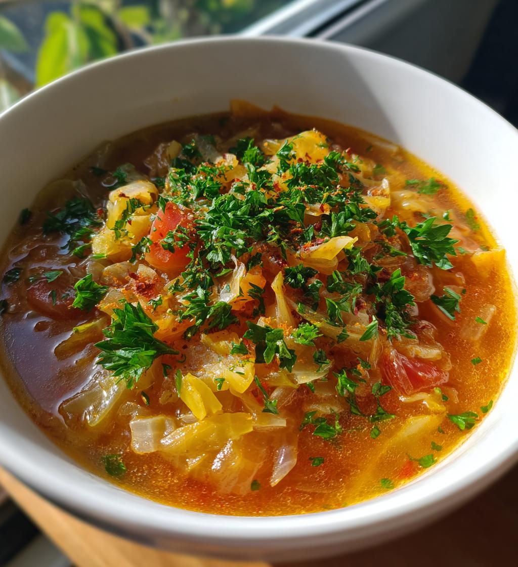 Garlicky Cabbage Soup