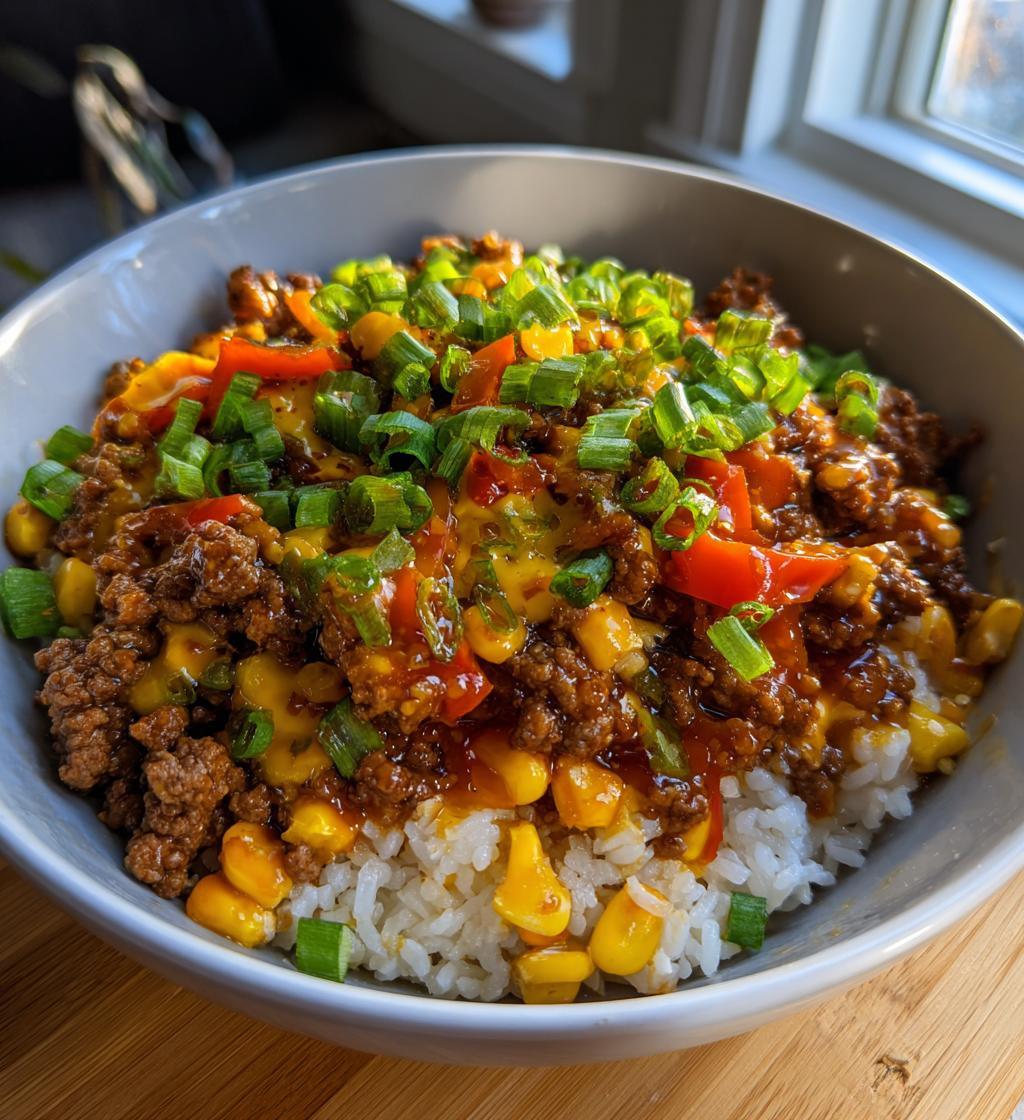 Hot Honey Ground Beef Bowl - detail 1