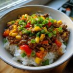 Hot Honey Ground Beef Bowl