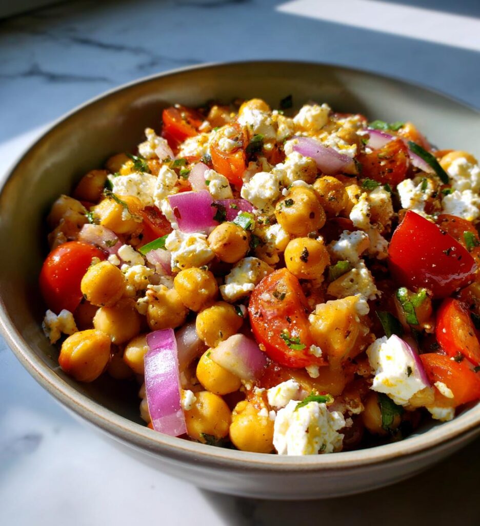 Lemony Chickpea Feta Salad