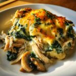 Low Carb Chicken Spinach Mushroom Bake