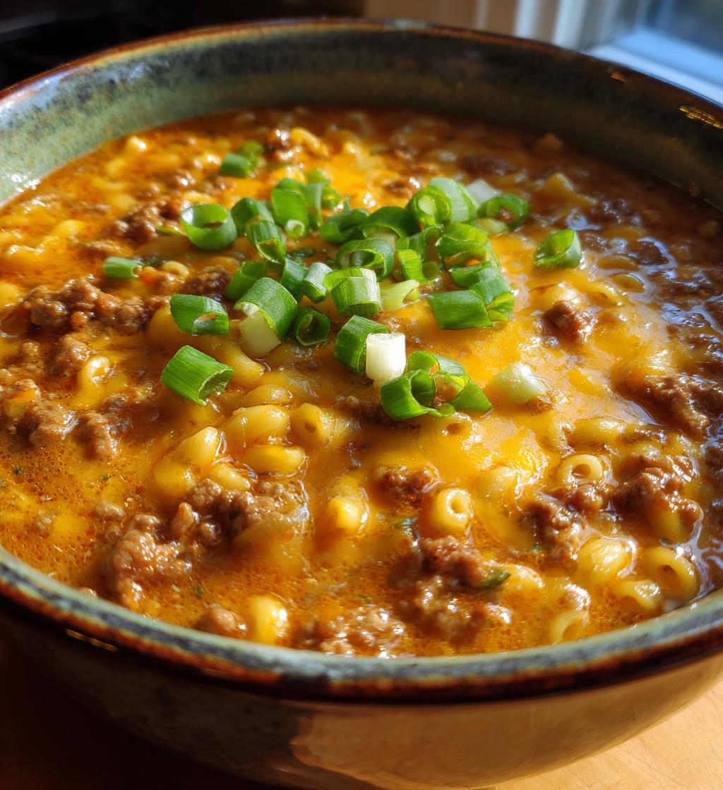 Mac Cheese Burger Soup - detail 1