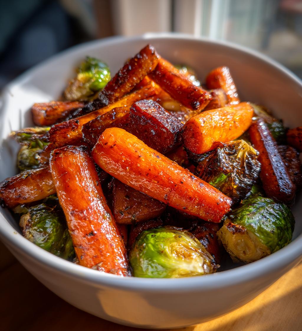 Maple Glazed Carrots Brussels Sprouts - detail 1