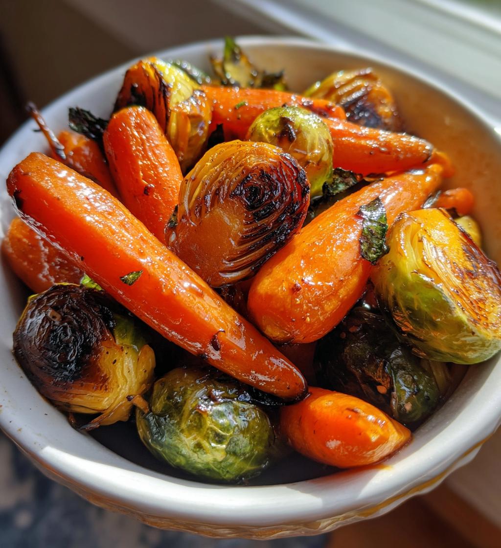 Maple Glazed Carrots Brussels Sprouts