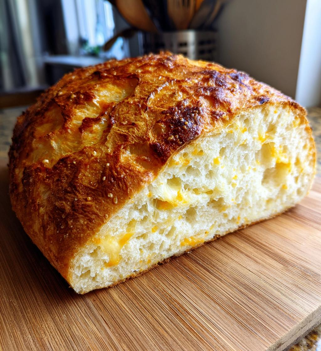 No Knead Cheddar Bread - detail 1