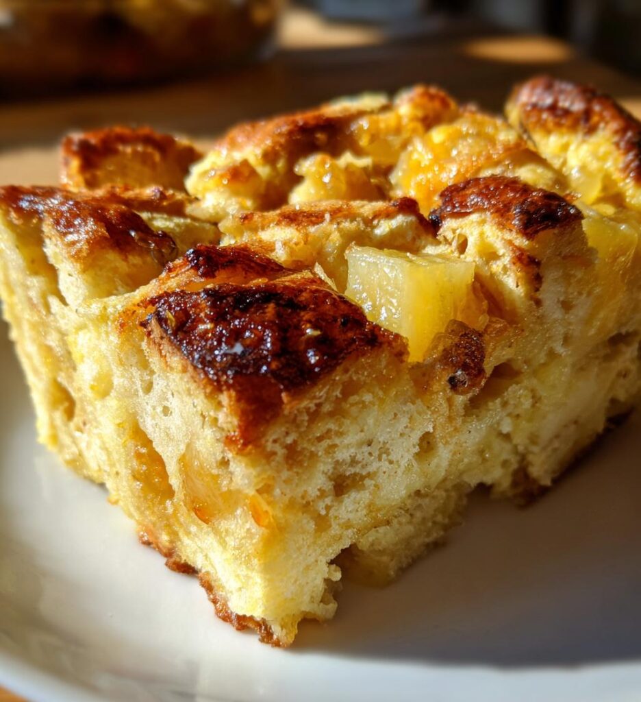 Pineapple Banana Bread Pudding