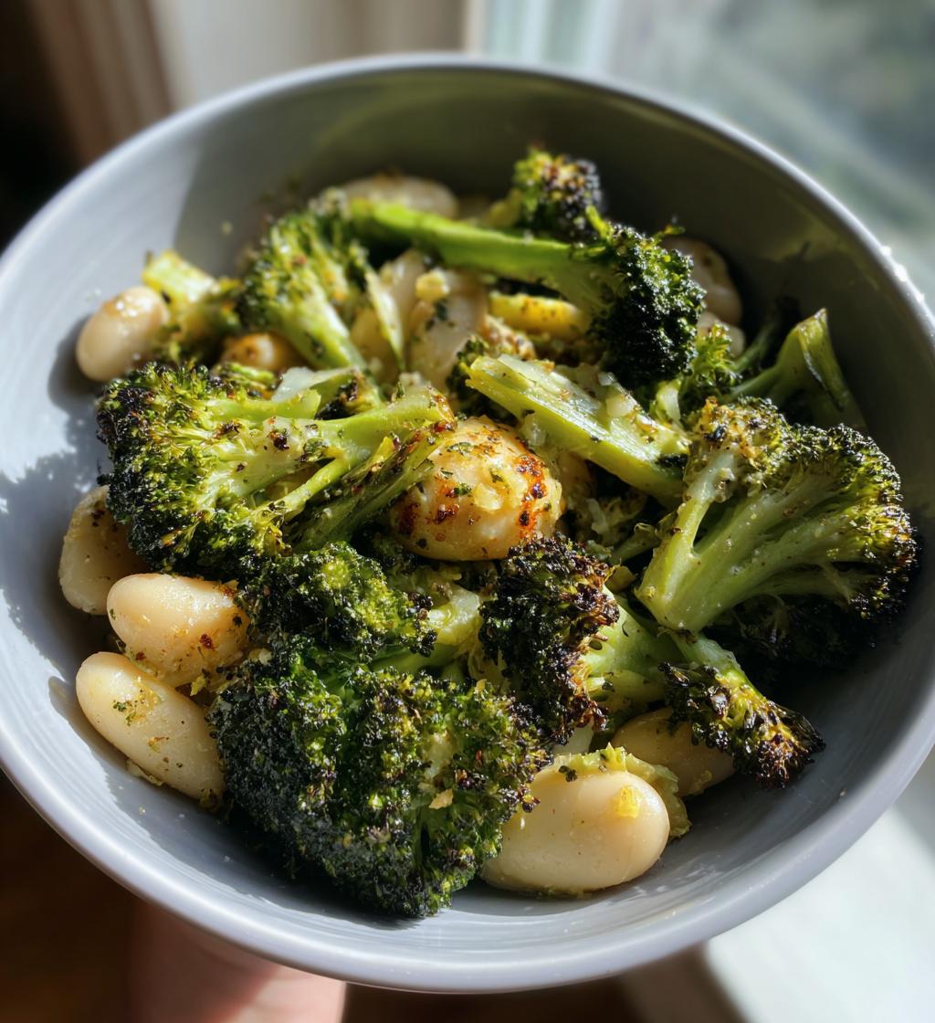 Roasted Broccoli and White Beans