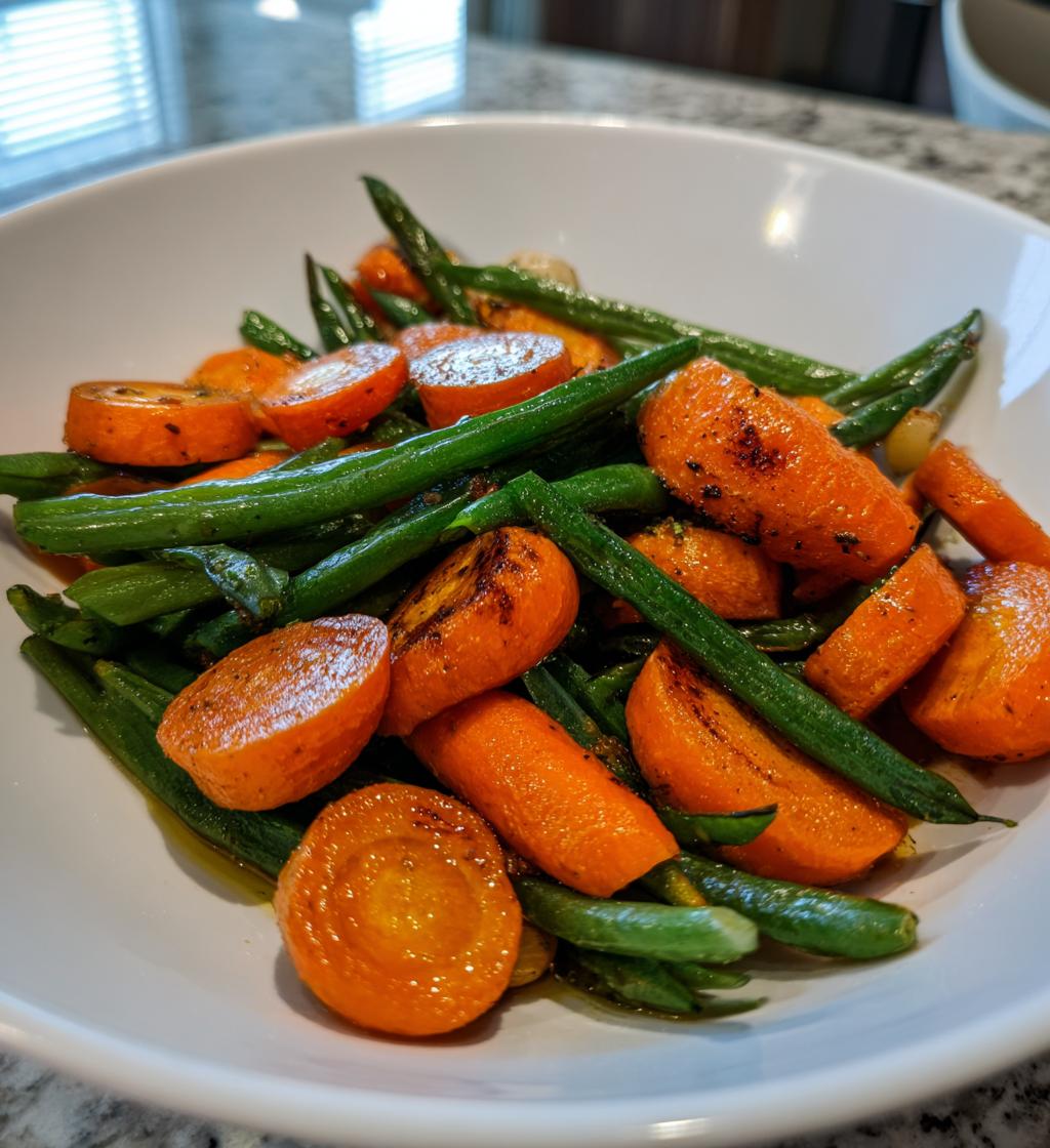 Roasted Carrots and Green Beans - detail 1