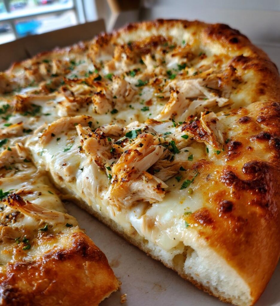 Roasted Garlic White Chicken Pizza