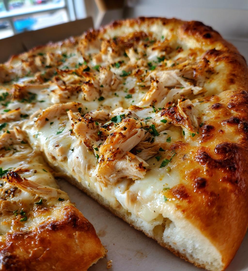 Roasted Garlic White Chicken Pizza