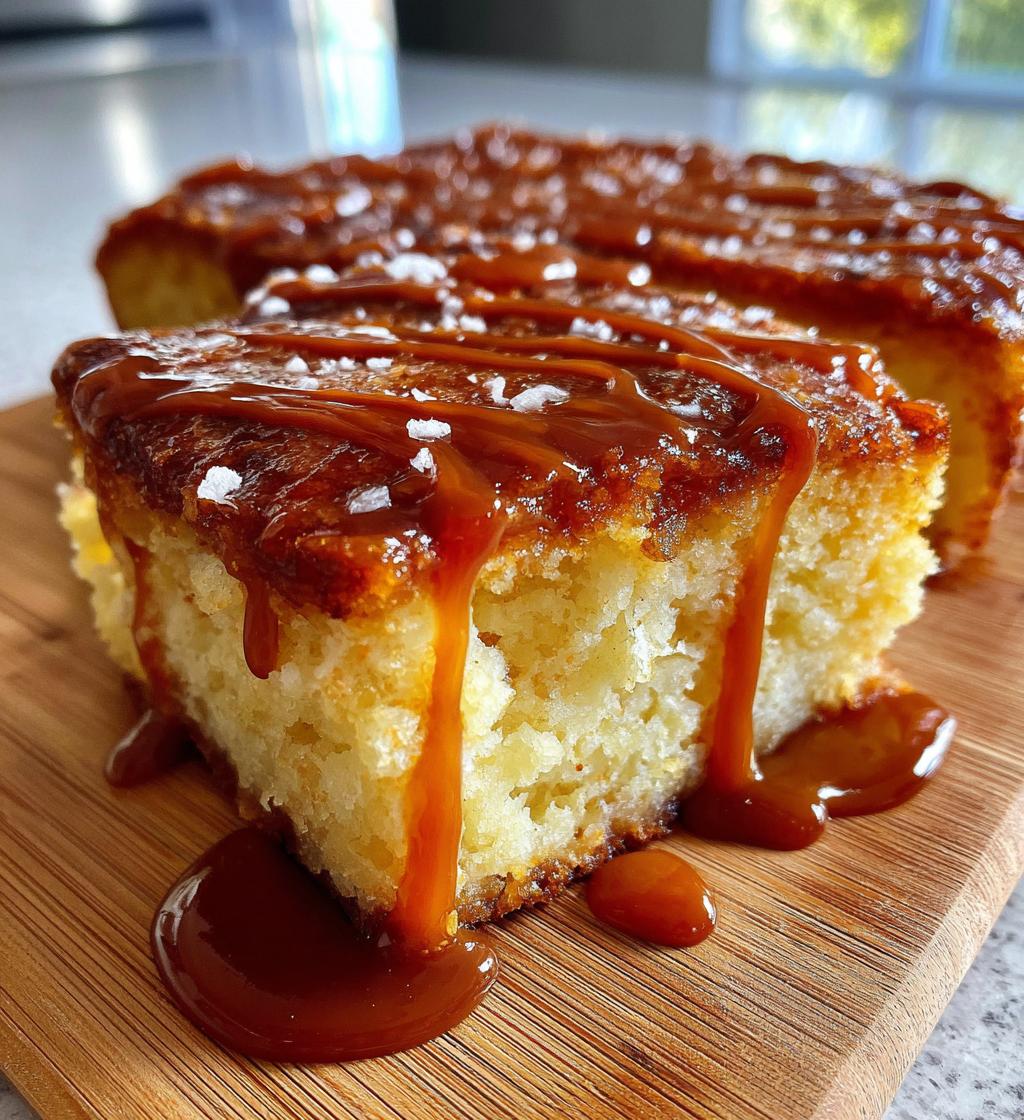 Salted Caramel Butter Cake Bars