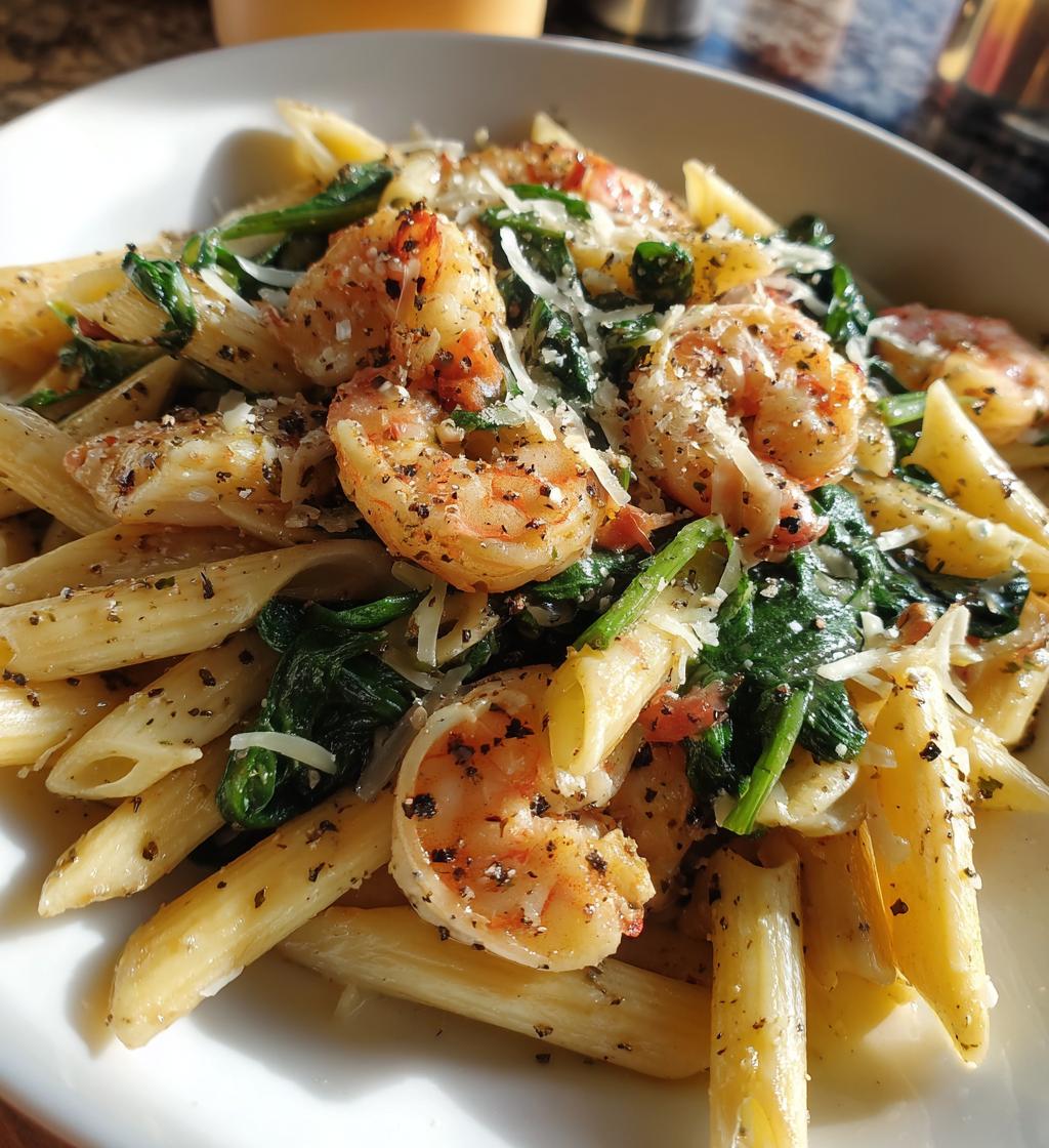 Shrimp Penne Spinach - detail 1