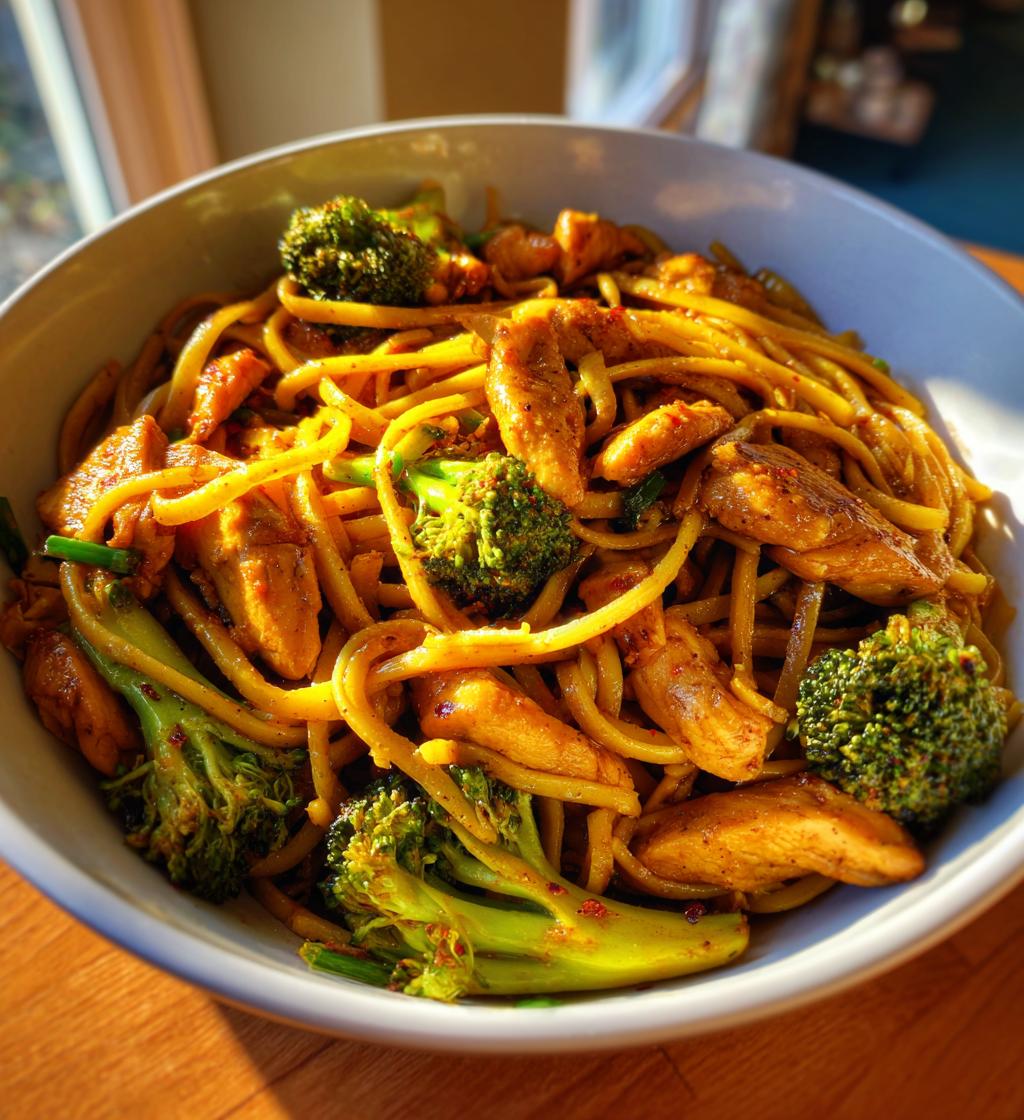Spicy Garlic Chicken Broccoli Noodles - detail 1