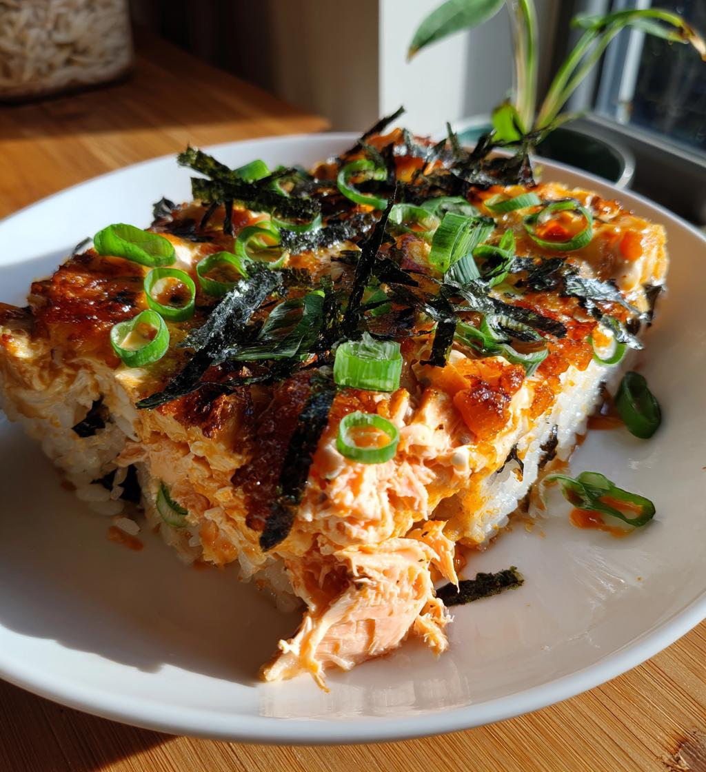 Spicy Salmon Sushi Bake
