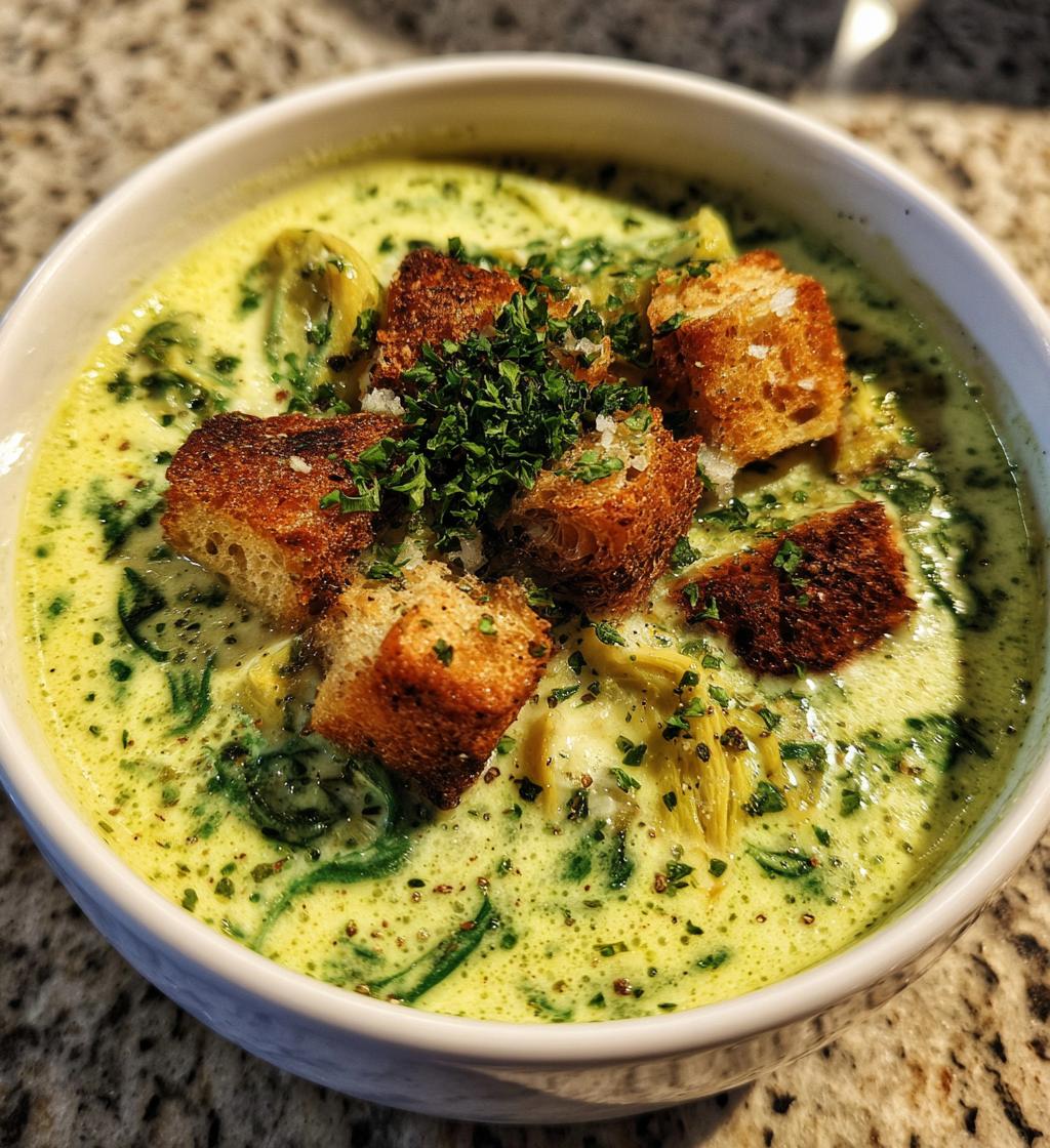 Spinach Artichoke Soup - detail 1
