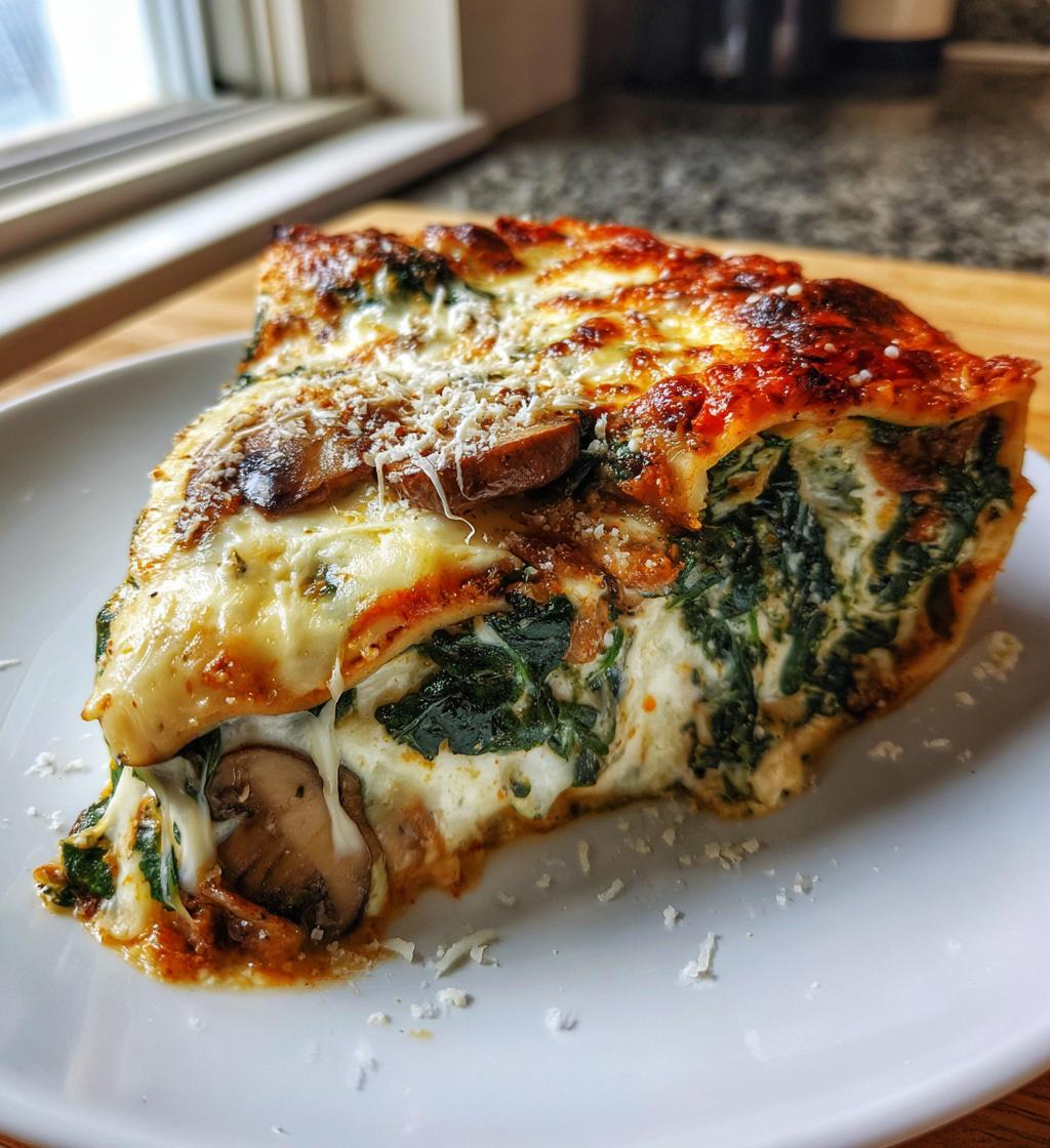 Spinach Mushroom Lasagna - detail 1
