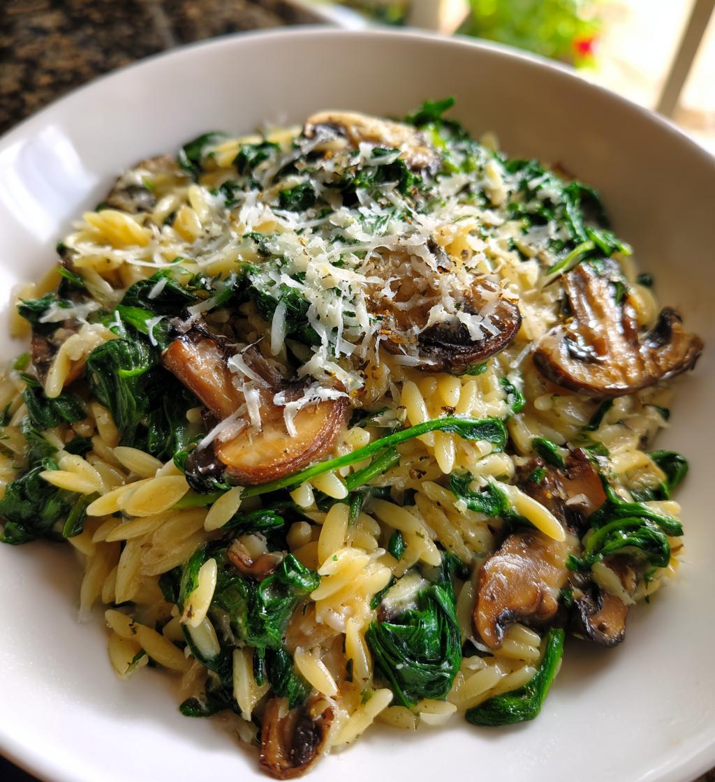 Spinach Mushroom Orzo - detail 1