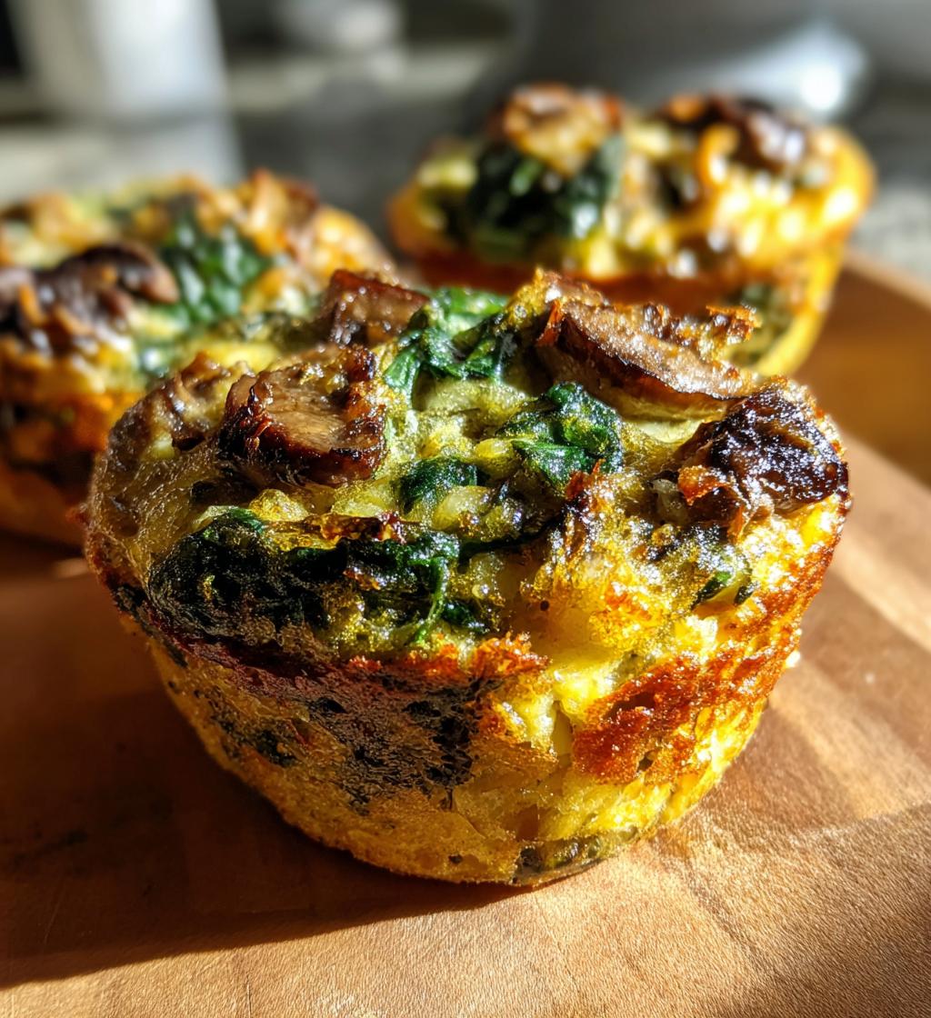 Spinach Mushroom Quiche Muffins - detail 1