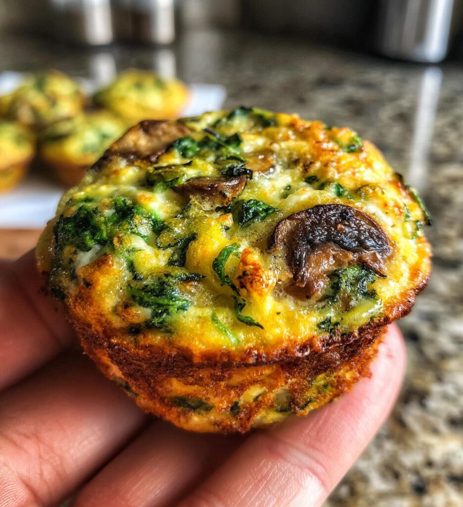 Spinach Mushroom Quiche Muffins