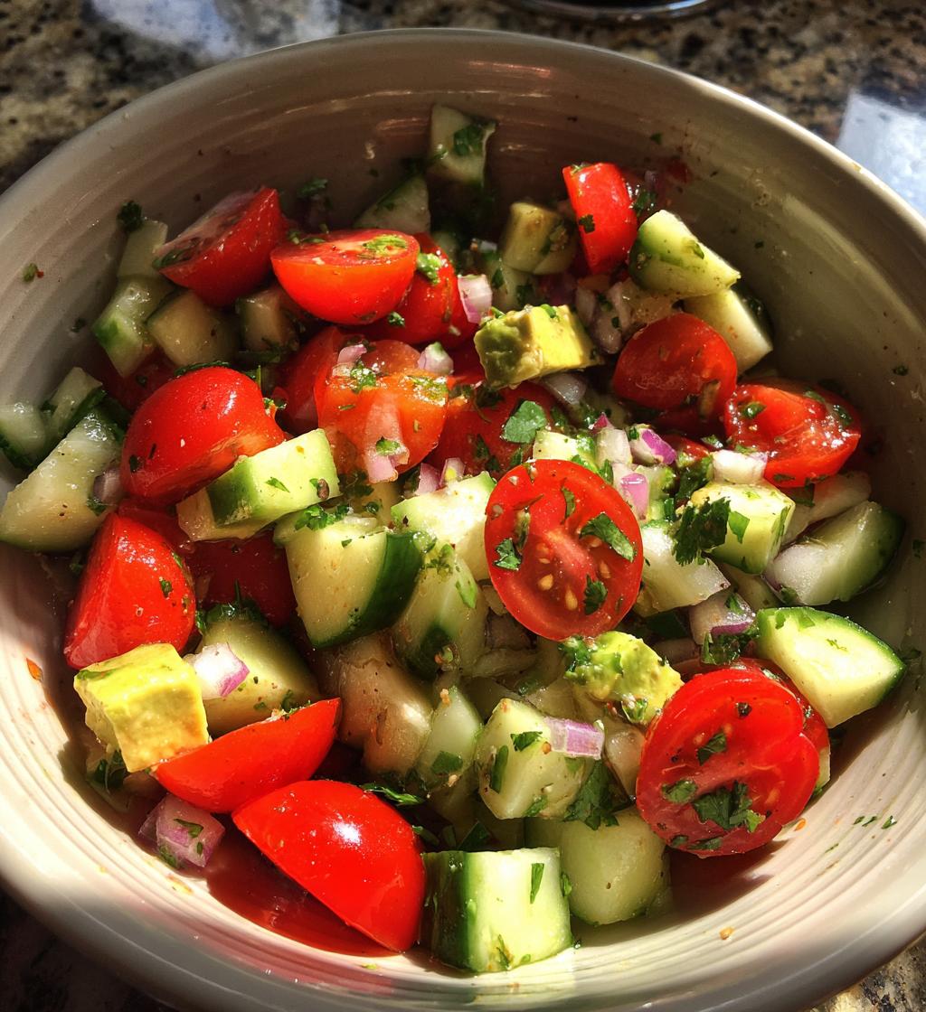 Tomato Cucumber Avocado Salad - detail 1