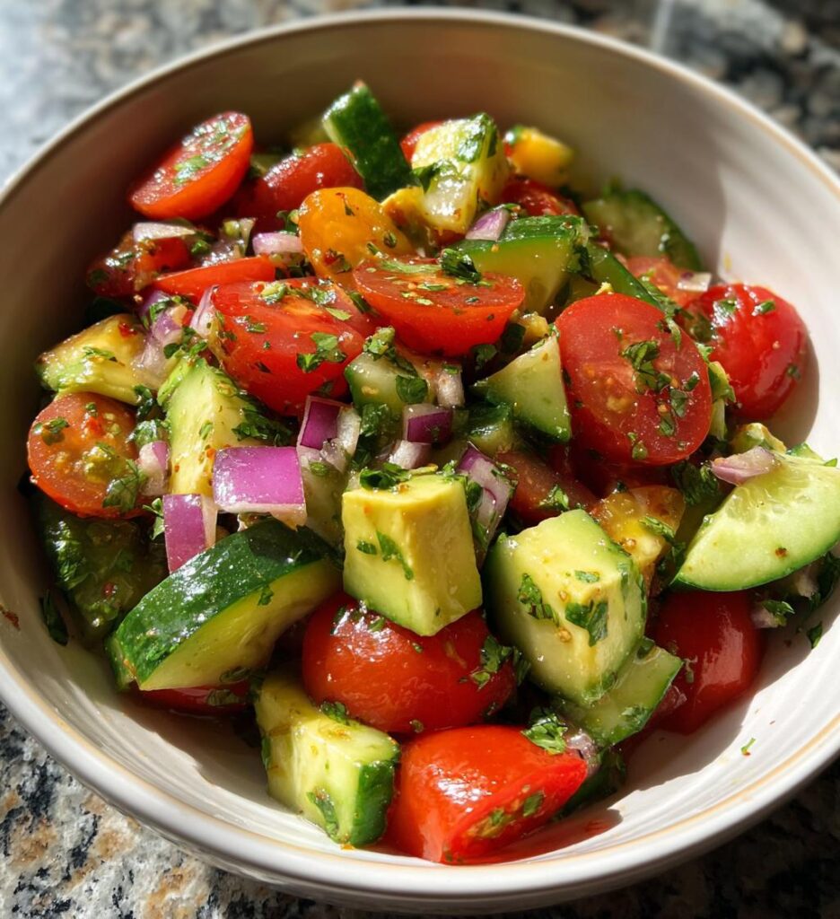 Tomato Cucumber Avocado Salad