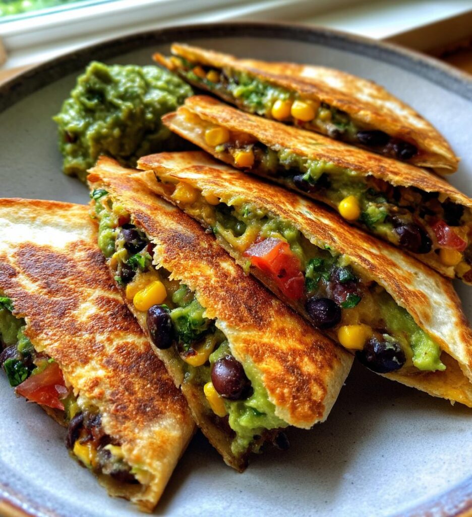 Vegan Black Bean Avocado Quesadillas