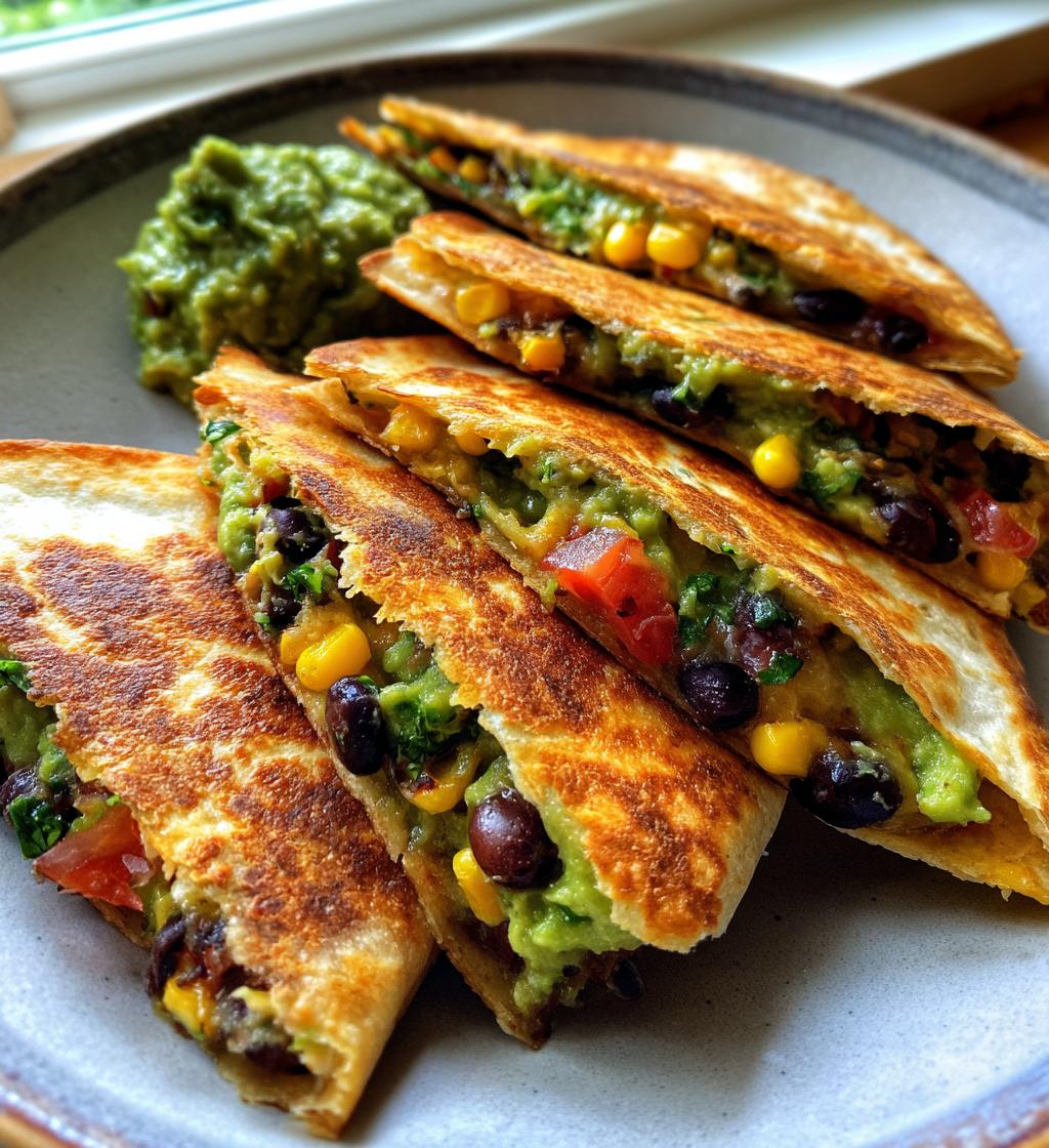 Vegan Black Bean Avocado Quesadillas