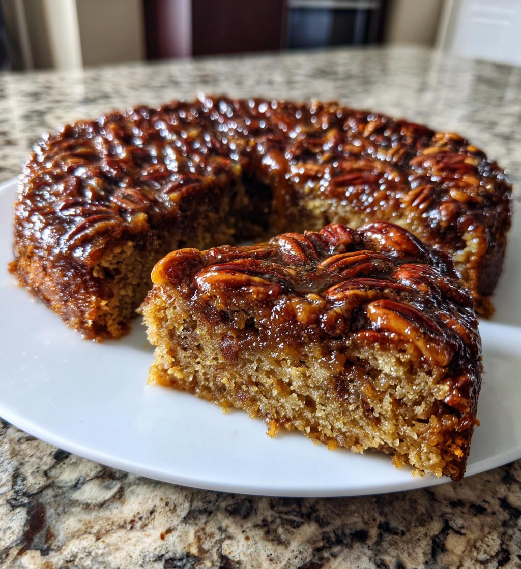Vegan Pecan Upside Down Cake - detail 1