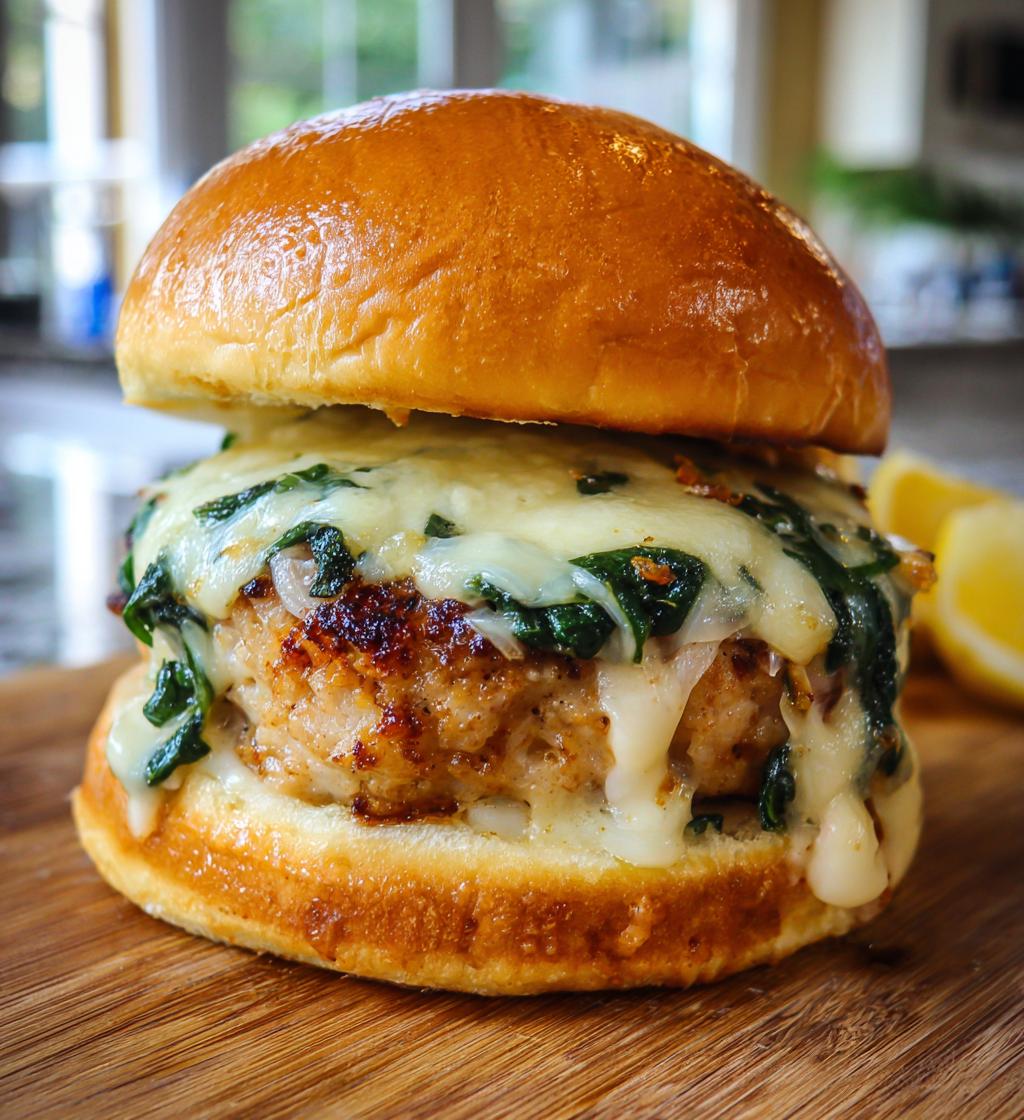 White Cheddar Spinach Chicken Burgers - detail 1