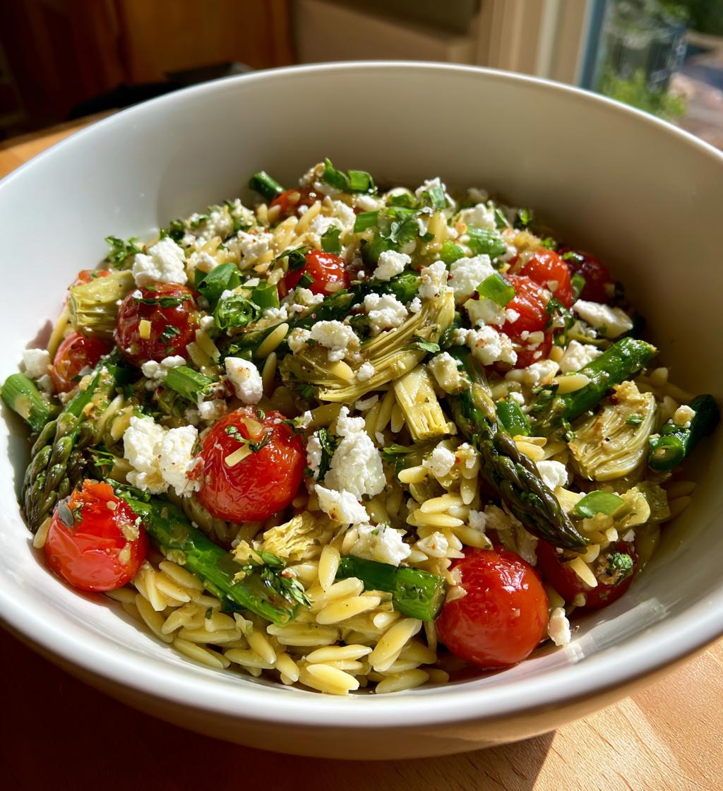 Asparagus Artichoke Orzo Salad - detail 1