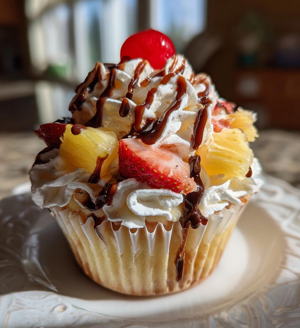 Banana Split Cupcakes